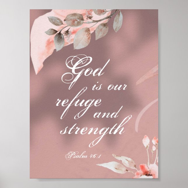 Psalm 46:1 God is our Refuge and Strength Bible Poster (Vorne)