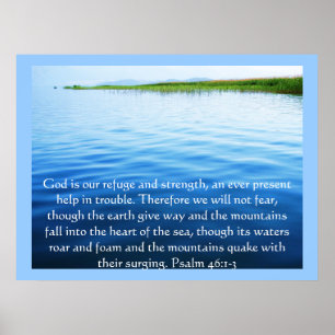 Psalm-46:1 - Gott 3 ist unser Schutz und Stärke Poster