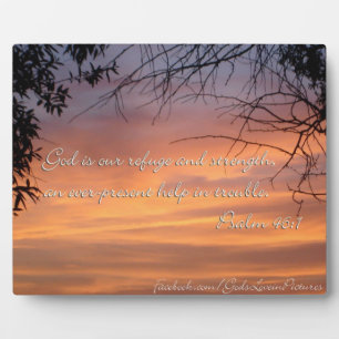 Psalm 46:1 Gott ist unsere Zuflucht & Kraft.. Fotoplatte