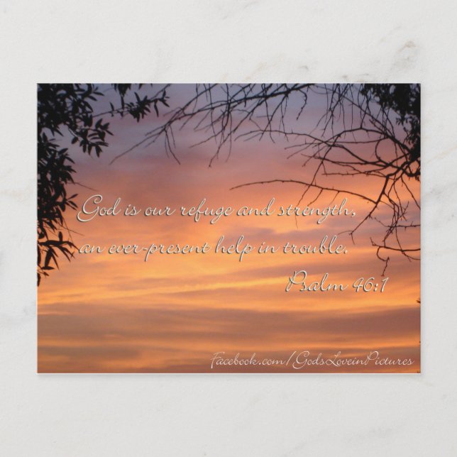 Psalm 46:1 Gott ist unsere Zuflucht & Kraft.. Postkarte (Vorderseite)