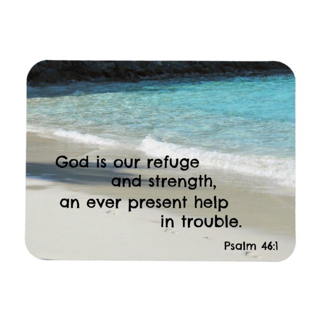 Psalm 46:1 Gott ist unsere Zuflucht und Kraft.. Magnet (Horizontal)