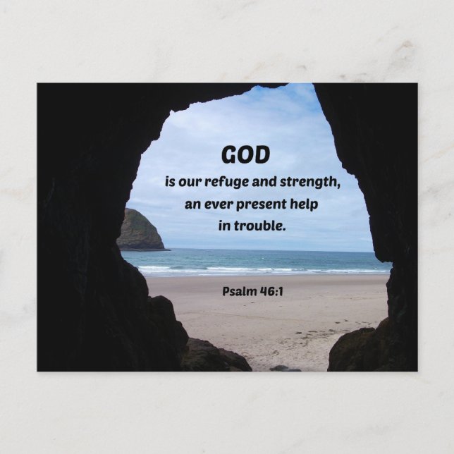 Psalm 46:1 Gott ist unsere Zuflucht und Kraft.. Postkarte (Vorderseite)