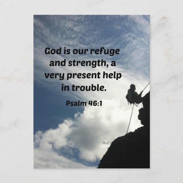 Psalm 46:1 Gott ist unsere Zuflucht und Kraft.. Postkarte (Vorderseite)