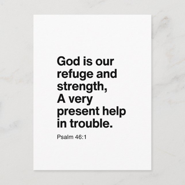 Psalm 46:1 Gott ist unsere Zuflucht und Stärke Postkarte (Vorderseite)