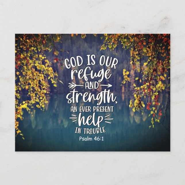 Psalm 46:1 Gott ist unsere Zuflucht und Stärke Postkarte (Vorderseite)