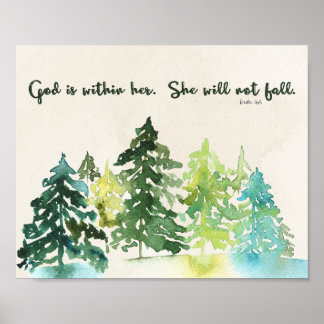 Psalm 46:5 Bibelvers Wandkunst Poster