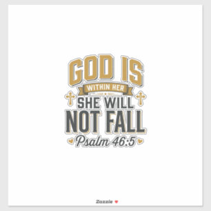 Psalm 46_5 Christliche Typografie Vektor Aufkleber
