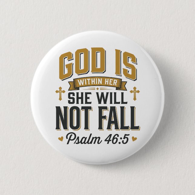 Psalm 46_5 Christliche Typografie Vektor Button (Vorderseite)