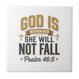 Psalm 46_5 Christliche Typografie Vektor Fliese