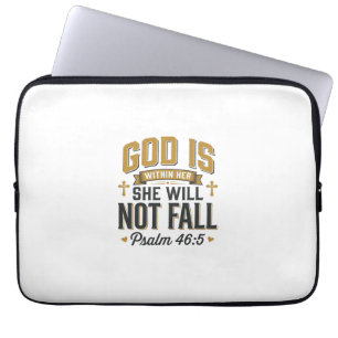 Psalm 46_5 Christliche Typografie Vektor Laptopschutzhülle