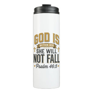 Psalm 46_5 Christliche Typografie Vektor Thermosbecher