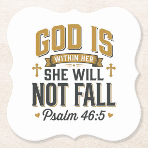 Psalm 46_5 Christliche Typografie Vektor Untersetzer