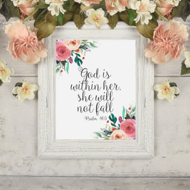 Psalm 46:5 Gott ist in ihr, Girl Bible Scripture Poster (Von Creator hochgeladen)