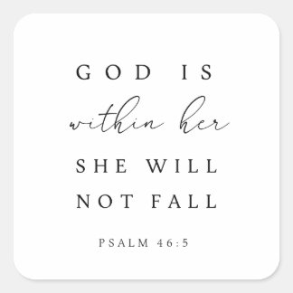 Psalm 46,5 Gott ist in ihr mitten drin Quadratischer Aufkleber