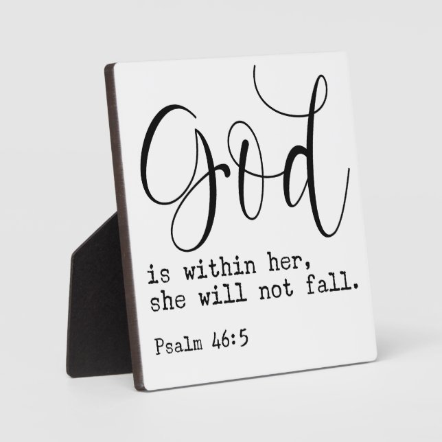 Psalm 46:5 Gott ist in ihrer Bibelschrift-Schriftz Fotoplatte (Vorderseite)