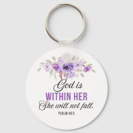 Psalm 46:5 Gott ist in ihrer Blume der Schrift Schlüsselanhänger