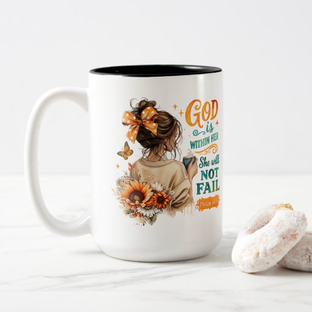 Psalm 46:5... zweifarbige tasse (Mit Donut)