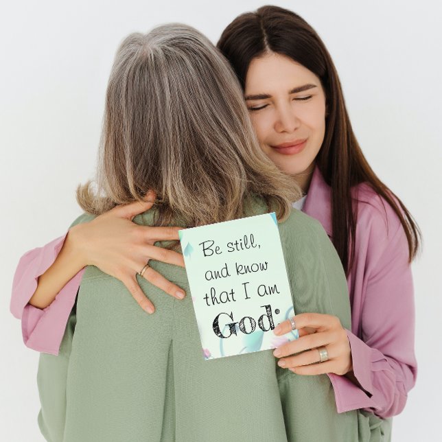 Psalm 46 sei noch Motivierend grüne Blüte Karte (Von Creator hochgeladen)