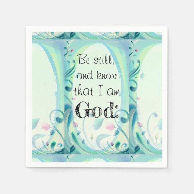 Psalm 46 Sei noch rosa, floral Serviette (Vorderseite)