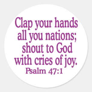 Psalm-47-1 Runder Aufkleber