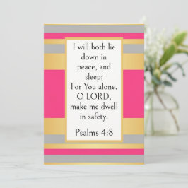Psalm 4:8 Bibelvers, Friedlicher Schlaf Schrift  Karte