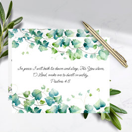 Psalm 4:8 English Burmese Ivy White Note Card Mitteilungskarte