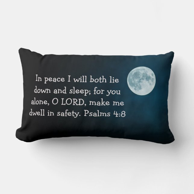 Psalm 4:8 Rückenpilz Lendenkissen (Vorderseite)
