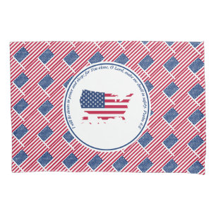 PSALM 4:8 Schrift Gewohnt USA AMERICAN FLAG Kissenbezug