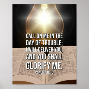 Psalm-50:15 Bibel-Vers Poster