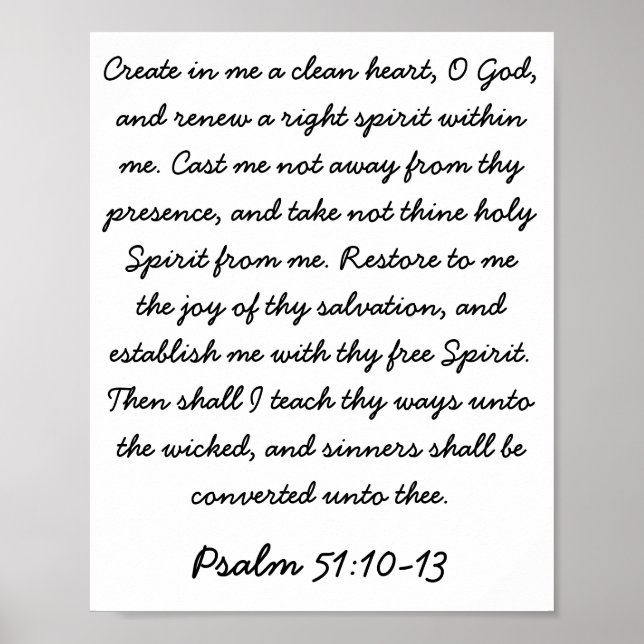Psalm 51:10-13 poster (Vorne)