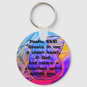Psalm 51:10 - Bibelschrift - Erneuerung  Schlüsselanhänger