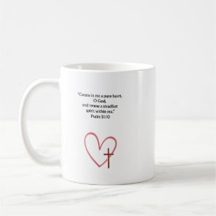 Psalm 51:10 Christliches Bibelvers-Tasse   Glauben Kaffeetasse