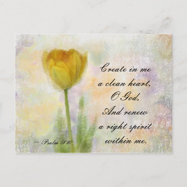 Psalm 51:10 Erstelle in mir ein sauberes Herz O Go Postkarte (Vorderseite)