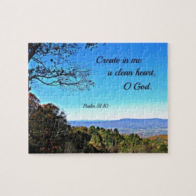 Psalm 51:10 Erstelle mir ein sauberes Herz. (Horizontal)