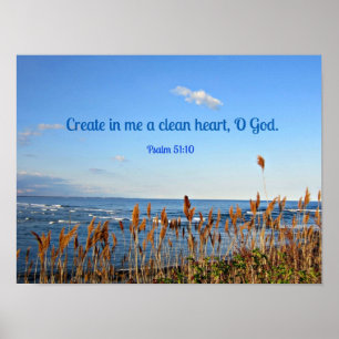 Psalm 51:10 Gestalten Sie in mir ein sauberes Herz Poster