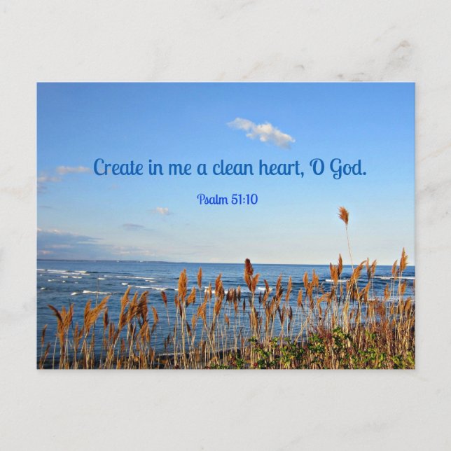Psalm 51:10 Gestalten Sie in mir ein sauberes Herz Postkarte (Vorderseite)