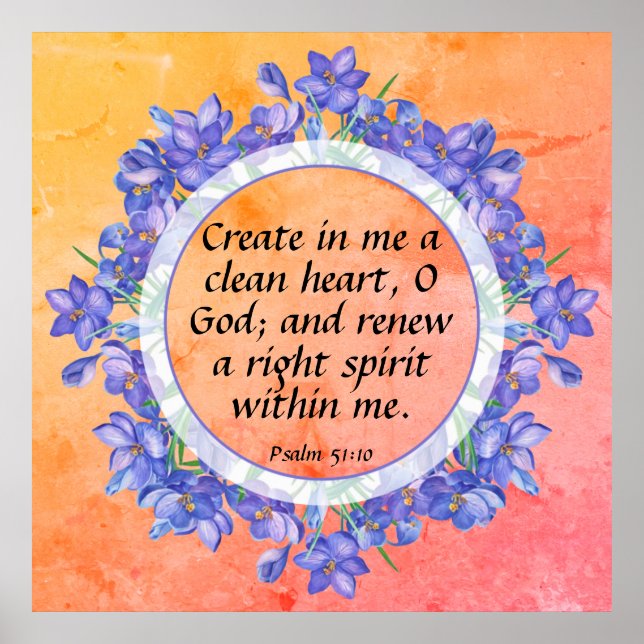 Psalm 51:10 poster (Vorne)