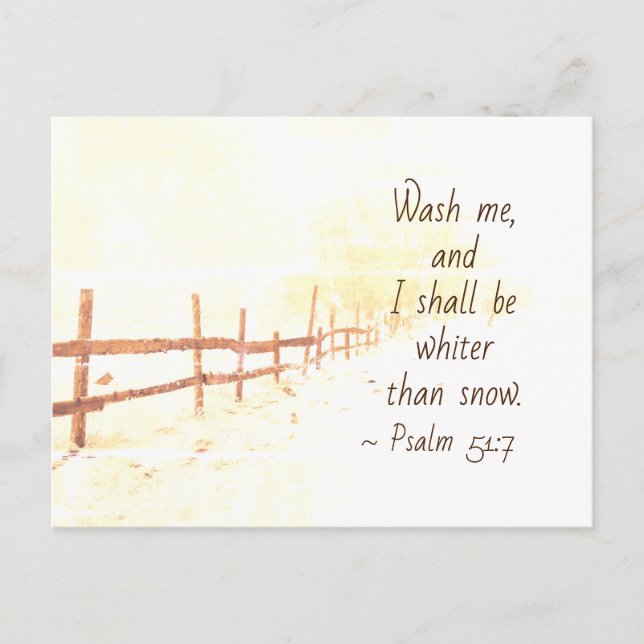 Psalm 51:7 Wash mich und ich werde weißer sein als Postkarte (Vorderseite)