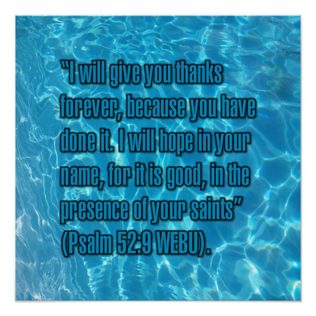 Psalm 52:9 WEBU Poster (Vorderseite)