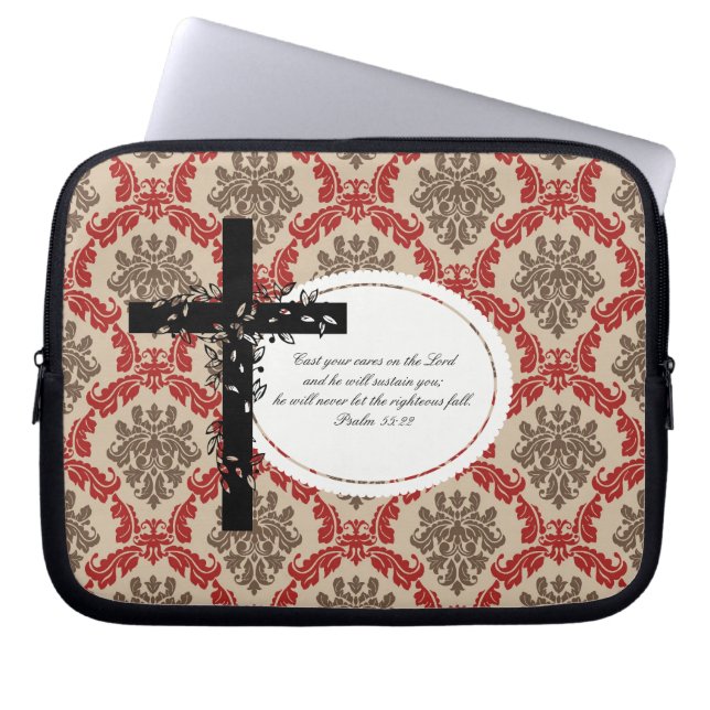 Psalm 55:22 Notebook- oder Netbook Carrier Sleeve (Vorderseite)