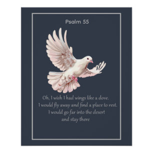 Psalm 55 Introvert christlicher Zitat Flieg weg Poster
