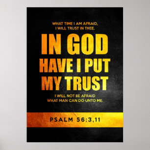 Psalm 56:3,11 Bibelverse Poster
