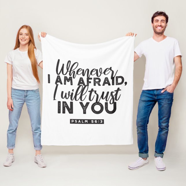 Psalm 56:3 Bibelverse Kunst "Ich werde dir vertrau Fleecedecke (Beispiel)