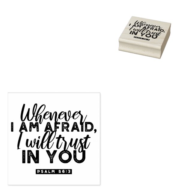 Psalm 56:3 Bibelverse Kunst "Ich werde dir vertrau Gummistempel (Stempel)
