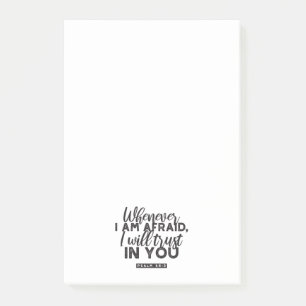 Psalm 56:3 Bibelverse Kunst "Ich werde dir vertrau Post-it Klebezettel