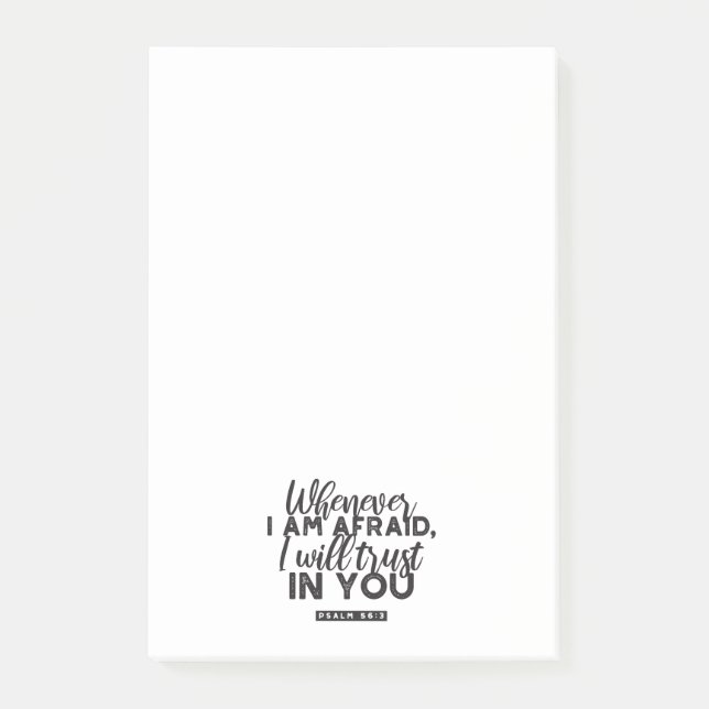 Psalm 56:3 Bibelverse Kunst "Ich werde dir vertrau Post-it Klebezettel (Vorderseite)