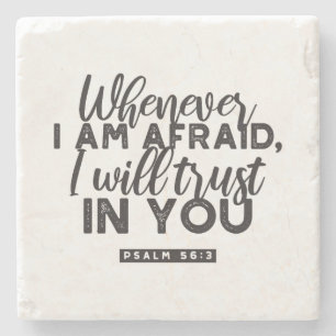 Psalm 56:3 Bibelverse Kunst "Ich werde dir vertrau Steinuntersetzer