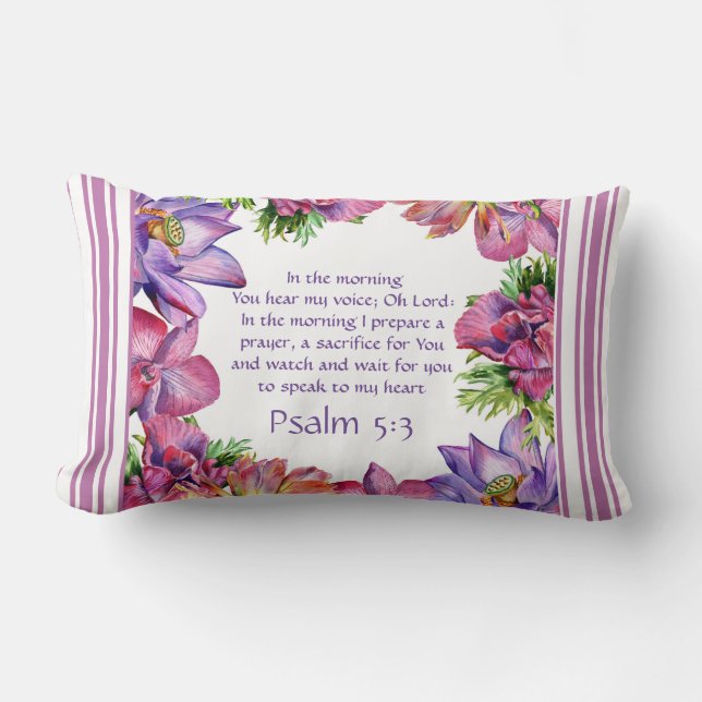 Psalm 5:3 Reversible Lendenkissen (Vorderseite)