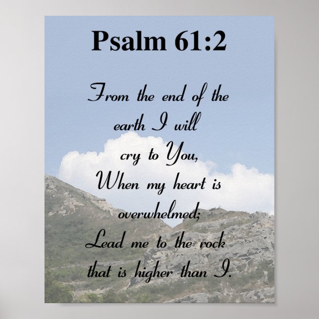 Psalm 61:2, Bibelverse, Inspirationsschrift Poster (Vorne)