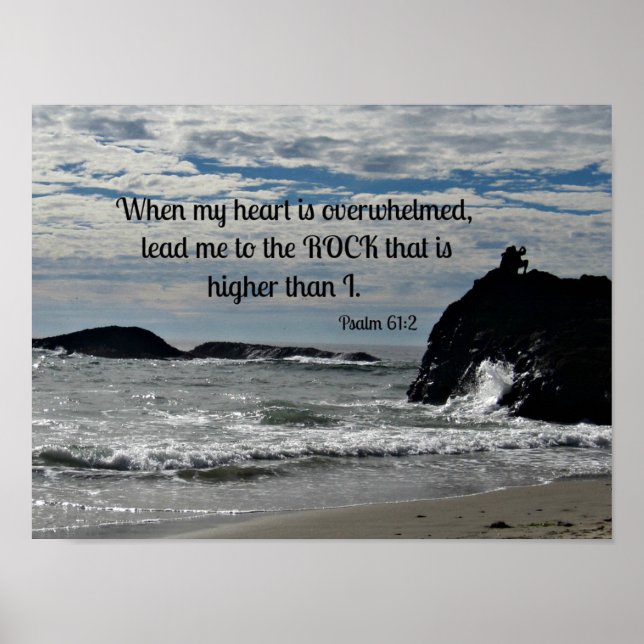 Psalm 61:2 Wenn mein Herz überfordert ist... Poster (Vorne)